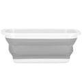 Lighean pliabil, dreptunghiular, din plastic si silicon, 40x29x15cm, 8.5litri, gri