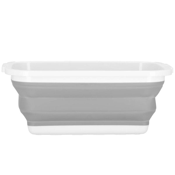 Lighean pliabil, dreptunghiular, din plastic si silicon, 40x29x15cm, 8.5litri, gri