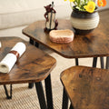 VASAGLE Set 3 mese de cafea suprapozabile, stil industrial, diametru 40, 51 si 59 cm, maro rustic