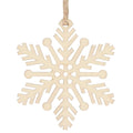 Decoratiune brad fulg de zapada din lemn, set 6 bucati, maro