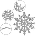 Decoratiune brad fulg de zapada, set 3 bucati, 12cm, argintiu