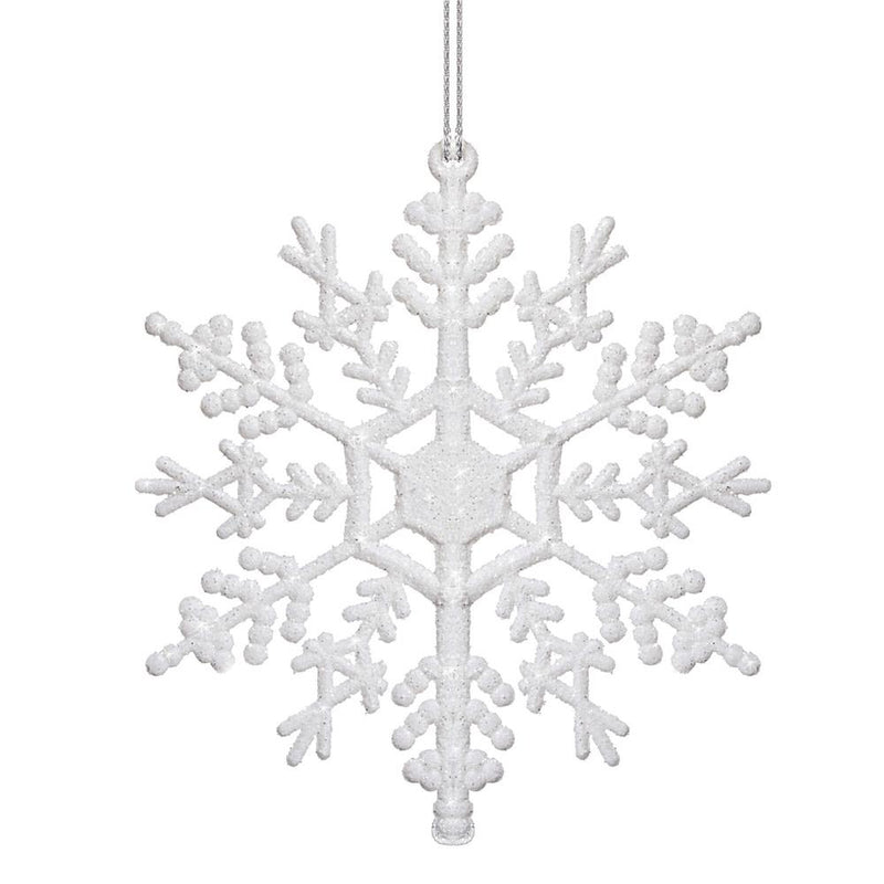 Decoratiune brad fulg de zapada, set 3 bucati, 12cm, alb