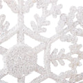 Decoratiune brad fulg de zapada, 13cm, alb cu sclipici