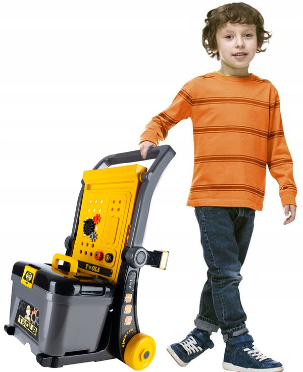 Banc de lucru portbail pentru copii, cu scule si unelte pentru mecanic, 3 in 1