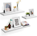VASAGLE Raft de perete suspendat plutitor, MDF, sistem montare inclus, 60x20x4cm, alb