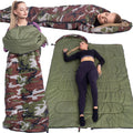 Sac de dormit tip mumie, cu geanta de transport, 210x73cm, 8-20grade, culoare camuflaj