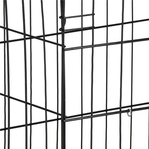 Cusca pentru animale, 2 usi, Pliabila din metal, XL, Negru, 100x70x60 cm