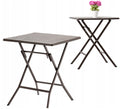Masa de plastic pliabila, pentru gradina sau balcon, 62x62x73cm, maro imitatie lemn