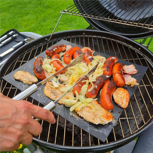 Set accesorii pentru gratar din inox, 20 de piese inclusiv perie, husa transport