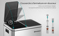 SONGMICS Cos de gunoi din inox cu 2 compartimente colectare selectiva, cu galeti interioare, 2x15litri, argintiu si negru