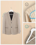 SONGMICS Set de 20 umerase din lemn, cu bara anti-alunecare pentru pantaloni, carlig pivotant la 360°, 45cm, alb