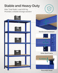 SONGMICS Raft de depozitare metalic, cu rafturi din PAL, 5 polite, max. 600 kg, 200x100x50cm, albastru