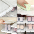 SONGMICS Set 12 cutii de depozitare pantofi, stivuibile, cu capac din plastic, pentru pantofi pana la marimea 41
