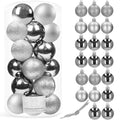 Set globuri de Craciun, 20 bucati, 3 modele, 4cm, argintiu