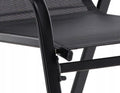 Set 2 scaune de gradina cu cadru metalic, stivuibile, 55x72x96cm, gri