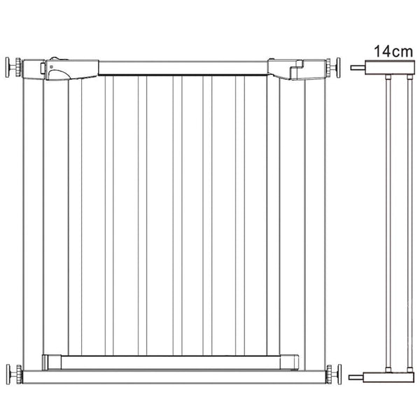 Poarta de siguranta Safety Gate pentru scari, ajustabila, din lemn cu structura otel, 89-96cm, negru maro