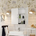 VASAGLE Dulap de baie de perete, cu 2 rafturi reglabile, stil scandinav, 60x18x60cm, alb mat