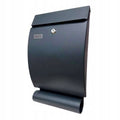 Cutie postala de exterior, pentru gard sau perete, din otel zincat, cu incuietoare, 41x8x25cm, gri inchis