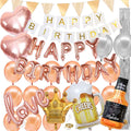 Set 48 baloane si decoratiuni, Happy Birthday, argintiu, roz