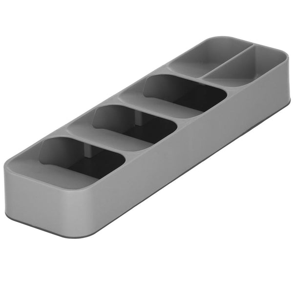 Organizator tacamuri sertar, 5 compartimente, 40x11x5,5cm, gri