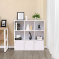 VASAGLE Biblioteca din lemn, cu 9 cuburi, 3 dulapuri inferioare, 98x98x29cm, alb