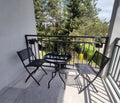Set mobilier gradina Sersimo Oneiro, 2 scaune pliabile, 1 masa, negru