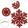 Decoratiune brad fulg de zapada, set 8 bucati, 8cm, rosu