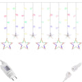 Ghirlanda luminoasa tip perdea cu stelute 138 LED-uri, 2m, pentru interior/exterior, iluminare multicolor