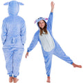 Pijama tip salopeta pentru copii, model stitch, marime 130-140cm
