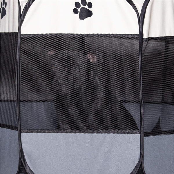 Tarc pliabil pentru animale de companie, diametru 114cm, gri crem