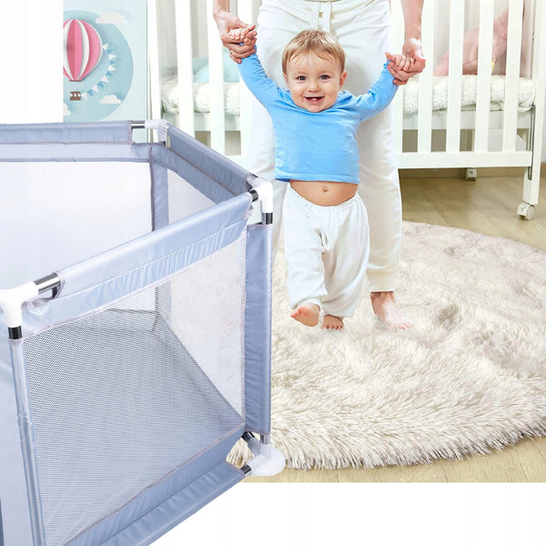 Tarc loc de joaca pentru copii sau bebe, material textil, gri, 130x60cm