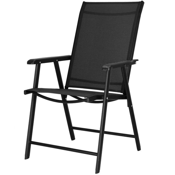 Scaun de gradina metalic, pliabil, 95x57x66cm, maxim 150kg, negru
