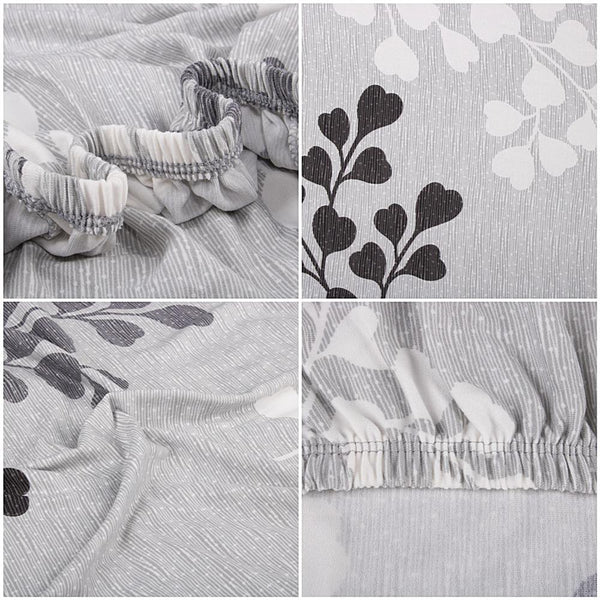 Husa universala pentru scaun, marime universala, poliester si spandex, 45 x 60 cm, gri floral