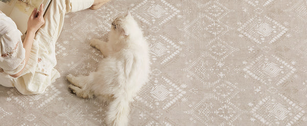 SONGMICS Covor decorativ antiderapant, stil boho, lavabil la masina, 80×150 cm, bej cappuccino