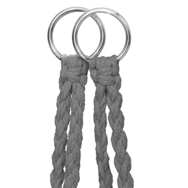 Scaun rotund Sersimo tip leagan suspendat cu perna Confort Plus casa sau gradina, gri inchis