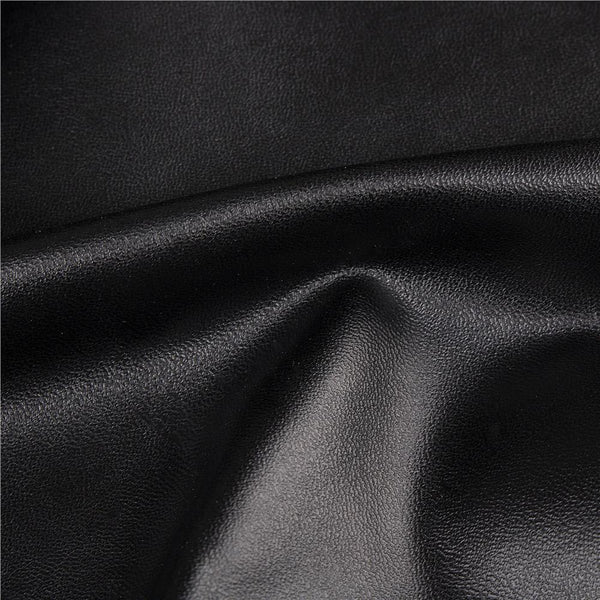 Set 4 huse universale pentru scaun, marime universala, poliester si spandex, 45 x 60 cm, imiatie piele negru