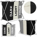 Cos de rufe cu 3 compartimente, cadru aluminiu, 60x40x68cm, 146 litri