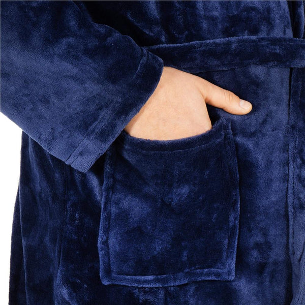 Halat de baie pentru barbati pana la genunchi, marimea L/XL, albastru marin