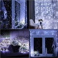 Ghirlanda luminoasa tip perdea 300 LED-uri, 3x3m, pentru interior, alimentare USB, alb rece