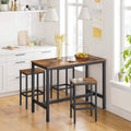 VASAGLE Set 2 scaune bar inalte, sezut dreptunghiular, cadru din otel, 40x30x65cm, stil industrial, maro rustic si negru