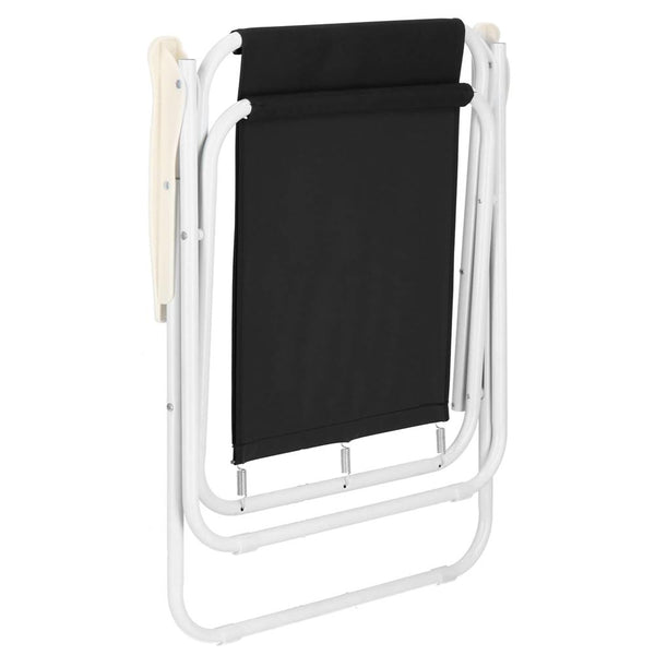 Scaun de plaja Sersimo, pliabil, 100kg, 52x73cm, negru alb