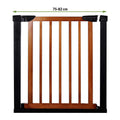 Poarta de siguranta Safety Gate pentru scari, ajustabila 75-82 cm, din otel si lemn, negru maro
