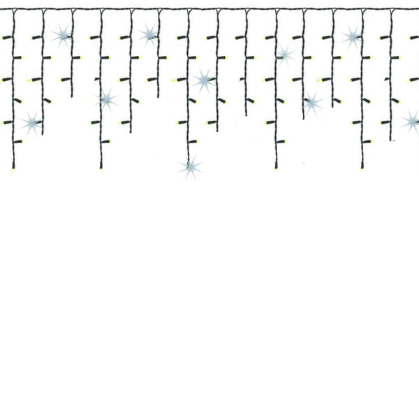 Ghirlanda luminoasa tip perdea Premium 300 LED-uri, 14,5m, 18Wati, interior/exterior, cu flash, alb cald (galben)