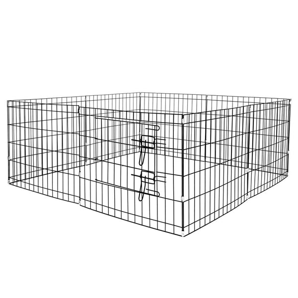 Tarc pentru animale de companie, din fier, forma configurabila, cu usa de acces, 3XL, 155x155x61cm, negru