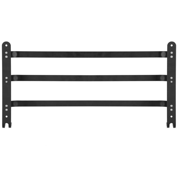 Suport prosoape pentru baie cu 2 sisteme de instalare, 3 brate, din aluminiu, 49x25cm, negru