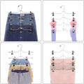 SONGMICS Set de 3 umerase pentru pantaloni, capacitate 4 perechi per umeras, 32cm, argintiu