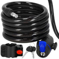 Lant antifurt bicicleta si trotineta, inchidere cheie, lungime 180 cm, Otel, Negru