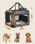 FEANDREA Geanta transport animale de companie, pliabila, din material textil, marime M, 60x42x42cm, gri