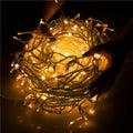 Instalatie luminoasa tip turturi LED exterior/interior, 300 LED-uri alb cald cu flash alb rece, 12 m, IP44, conectabila