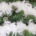 Ghirlanda pentru decor sau bradul de Craciun, model puf si pene, alba, 600cm